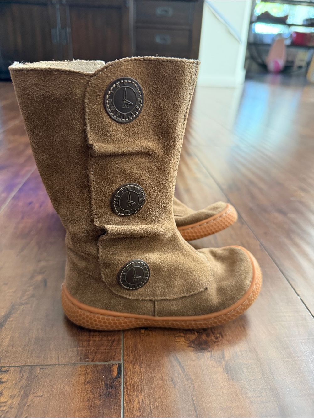Livie & Luca Brown Suede Button Boots